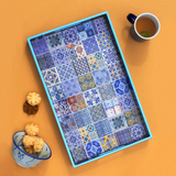 PERANAKAN TILES AZURE BLUE RECT TRAY