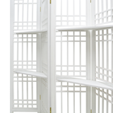 SCREEN LATTICE 4 PANELS W/ 2 SHELVING WHITE WASH