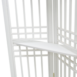 SCREEN LATTICE 4 PANELS W/ 2 SHELVING WHITE WASH