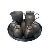 IRON GLAZE PORCELAIN HIGH TEAPOT 7PC SET