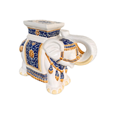 CERAMIC ELEPHANT BLUE GOLD