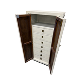 CABINET 2DR WITH LOCK WHITE WASH