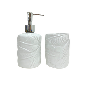 BATH ROOM SET OF 2 TROPICAL WHITE