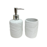 BATH ROOM SET OF 2 TROPICAL WHITE