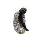 SITTING BUDDHA BLUE & WHITE