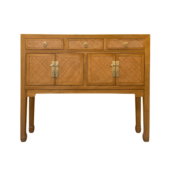 CONSOLE RATTAN 3DW4DR LIGHT WOOD MQZ-301