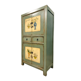 TALL CABINET PAINTED 2DW4DR GREEN