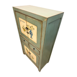 TALL CABINET PAINTED 2DW4DR GREEN