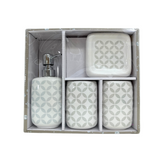 BATH ROOM SET OF 4 LUCKY COIN WHITE