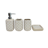 BATH ROOM SET OF 4 LUCKY COIN CREAM