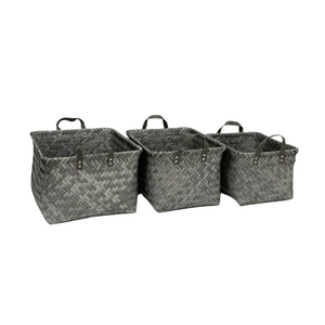 STORAGE BASKET RECT S/3 SYN GREY