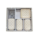 BATH ROOM SET OF 4 LUCKY COIN CREAM