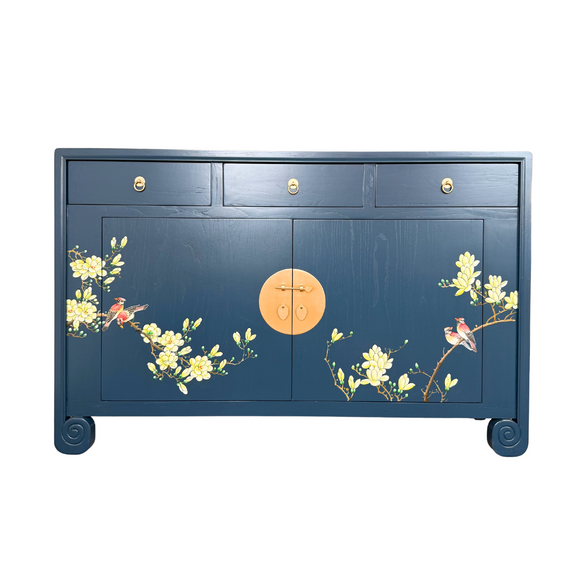 SIDEBOARD SCROLL FLEUR BLUE WASH MQZ-19
