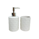 BATH ROOM SET OF 2 CHEVRON WHITE