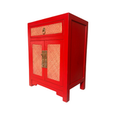 CABINET RATTAN 1DW2DR RED WASH MQZ-302