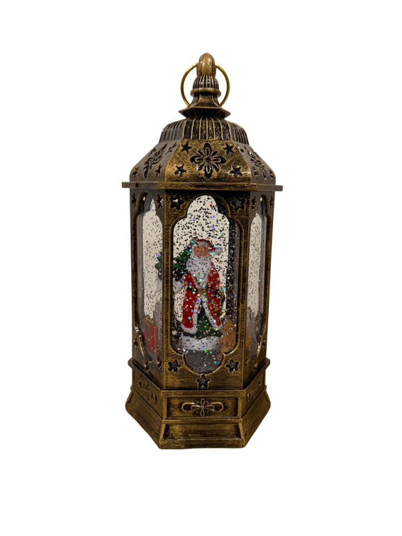 LANTERN SNOWGLOBE SANTA 25CM