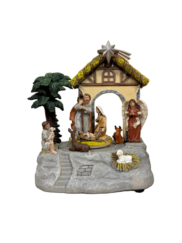 NATIVITY MUSICAL GOLD 20CM