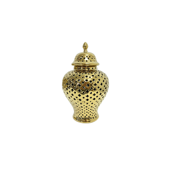 CUTWORK TEMPLE JAR GOLD S