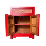 CABINET RATTAN 1DW2DR RED WASH MQZ-302