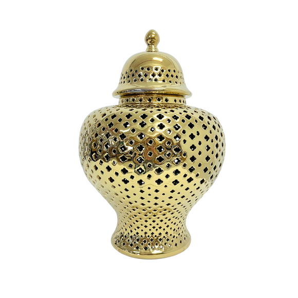 CUTWORK TEMPLE JAR GOLD L