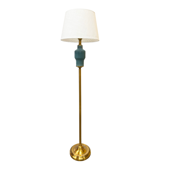 STANDING LAMP FLUTED BLUE