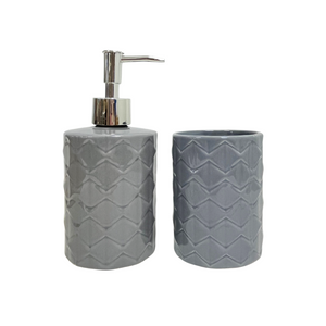 BATH ROOM SET OF 2 CHEVRON GREY