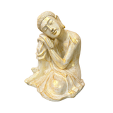 SITTING BUDDHA GOLD WHITE 40X40X54CM