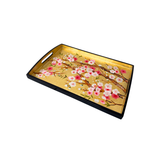 LACQUER TRAY (S) CHERRY BLOSSOM GOLD