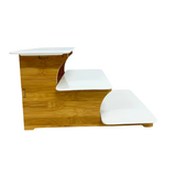 WHITE PORCELAIN SERVEWARE 3-STEPS RECT