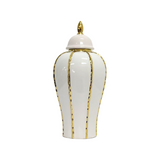 TEMPLE JAR WHITE GOLD STRIPS L