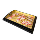 LACQUER TRAY (M) CHERRY BLOSSOM GOLD