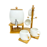 WHITE PORCELAIN DRINK SET OF 4