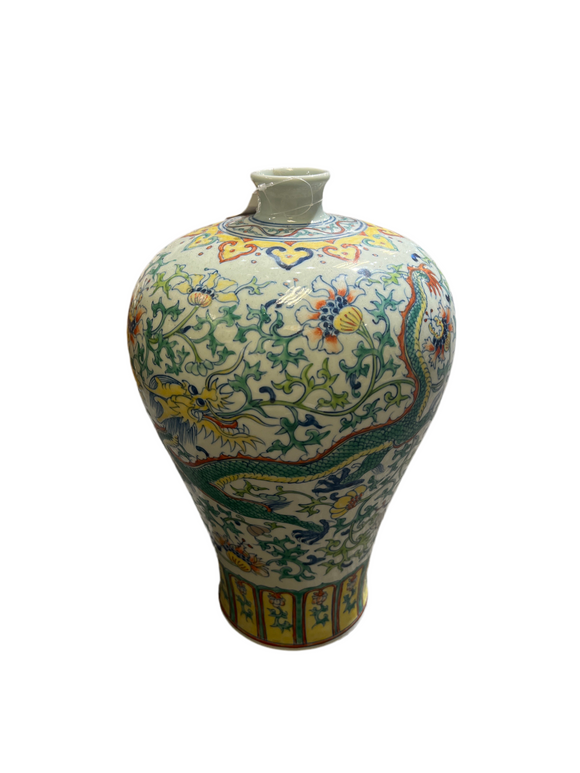 DOUCAI 'DRAGON & PHOENIX' MEIPING VASE