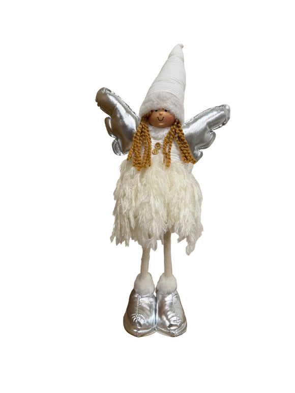 FLUFFY STANDING ANGEL WHITE
