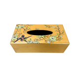 LACQUER TISSUE BOX FLEUR GOLD