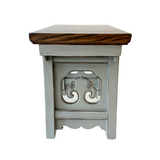 STOOL MING CARVED GREY MZ-35