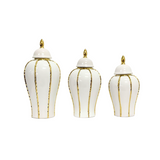 TEMPLE JAR WHITE GOLD STRIPS L