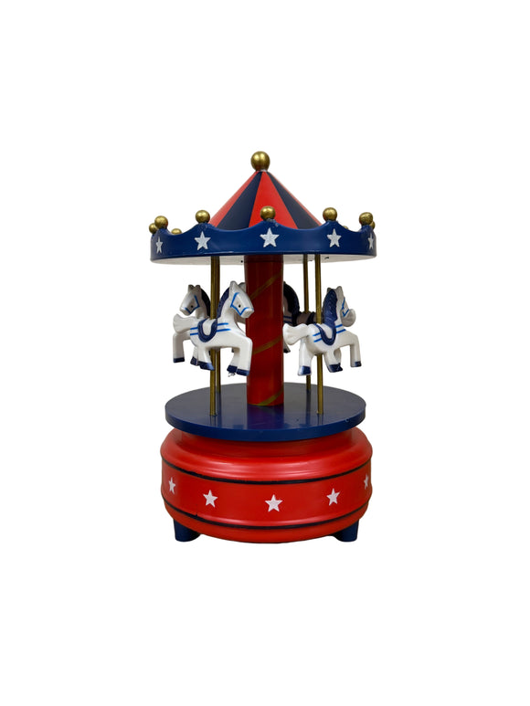 CAROUSEL HORSE BLUE/RED #7