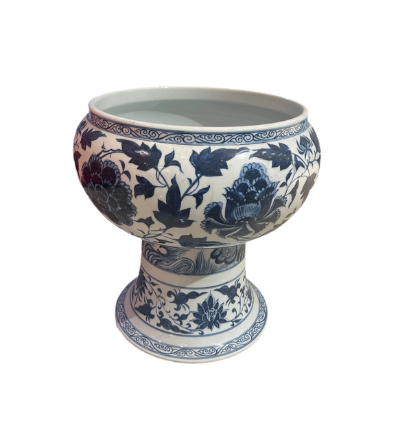 PORCELAIN FISH BOWL HIGH LEG
