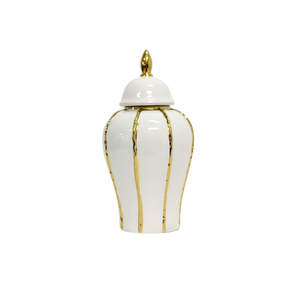 TEMPLE JAR WHITE GOLD STRIPS S