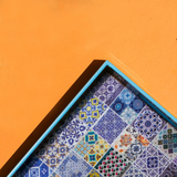PERANAKAN TILES AZURE BLUE RECT TRAY