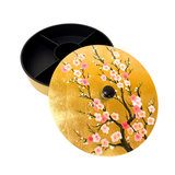 LACQUER CANDY BOX D25CM CHERRY BLOSSOM GOLD