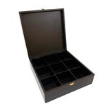 LACQUER TEABOX 30X30CM FLEUR GOLD