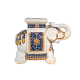 CERAMIC ELEPHANT BLUE GOLD