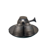 IRON GLAZE PORCELAIN JAPANESE TEAPOT 4PC SET