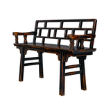BENCH CUTWORK RUSTIC BLACK X-49