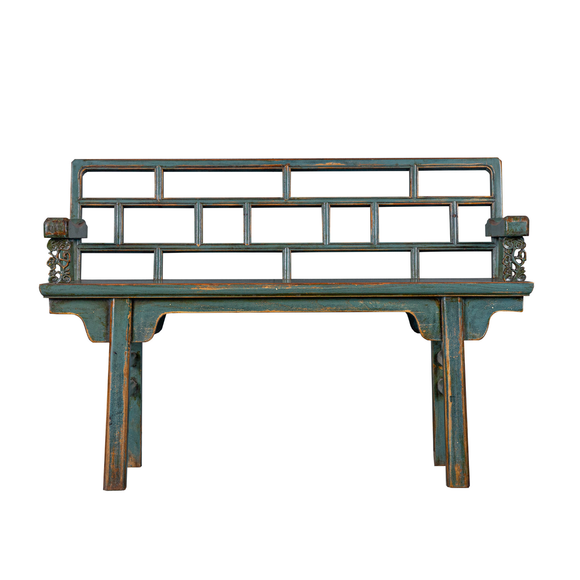 BENCH CUTWORK RUSTIC GREEN X-30