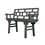 BENCH CUTWORK RUSTIC GREEN X-30