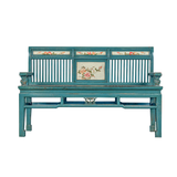 BENCH LATTICE WITH FLEUR TURQUOISE X-36