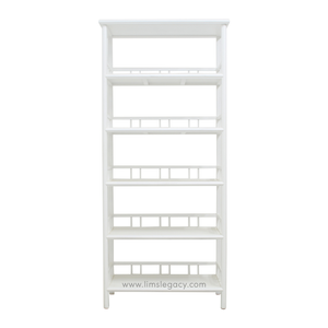 BOOKSHELF 5 SHELVING WHITE WASH MQZ-56